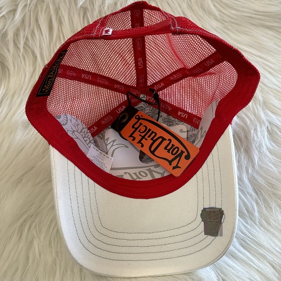 Von Dutch Classic White & Red Trucker Hat - Picture 6 of 11